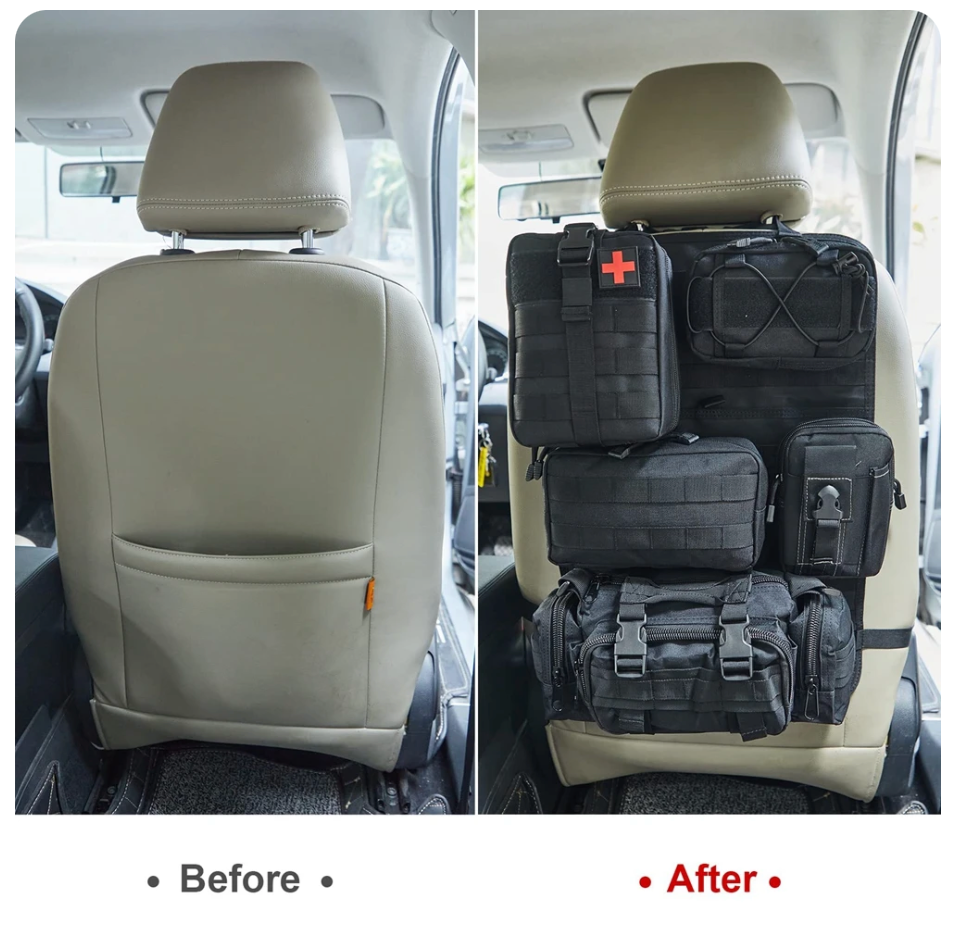 Universal Tactical Seat Back Organizer W/removable pouches