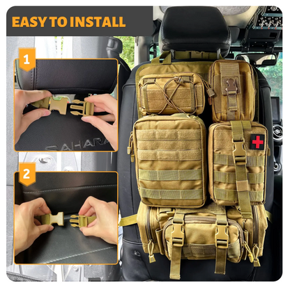 Universal Tactical Seat Back Organizer W/removable pouches