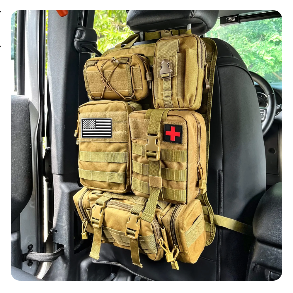 Universal Tactical Seat Back Organizer W/removable pouches